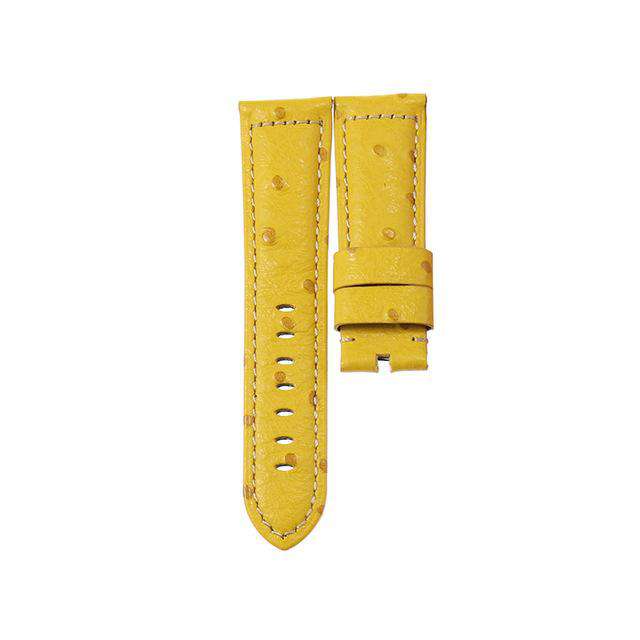 22mm 24mm Yellow / Red / Pink / Blue / Green / Brown / Black Ostrich Watch Strap [W066]
