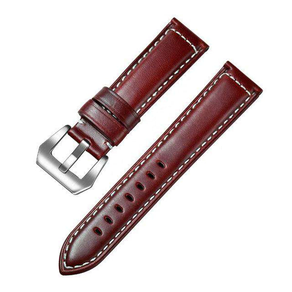 22mm Yellow / Red / Blue / Brown Leather Watch Strap [W153]