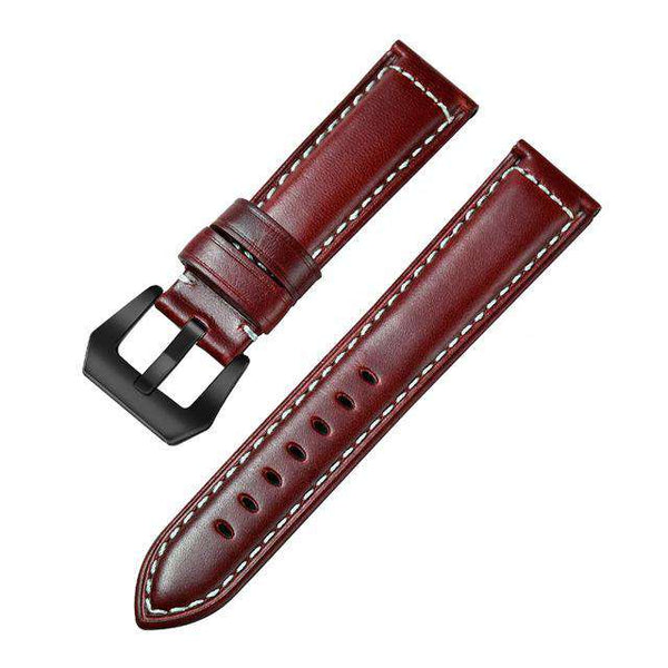 22mm Yellow / Red / Blue / Brown Leather Watch Strap [W153]