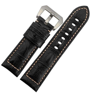 24mm Blue / Brown / Black Leather Watch Strap [W059]