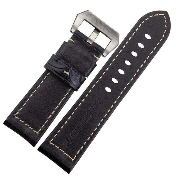 24mm Blue / Brown / Black Leather Watch Strap [W059]