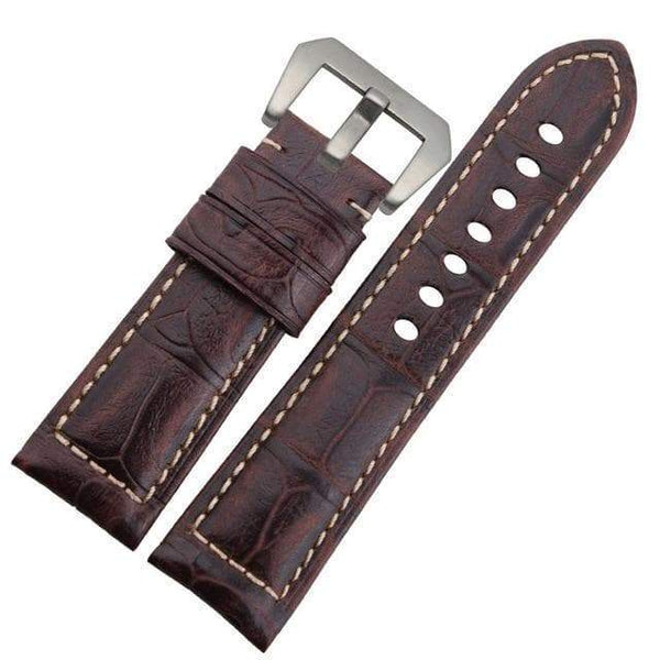 24mm Blue / Brown / Black Leather Watch Strap [W059]