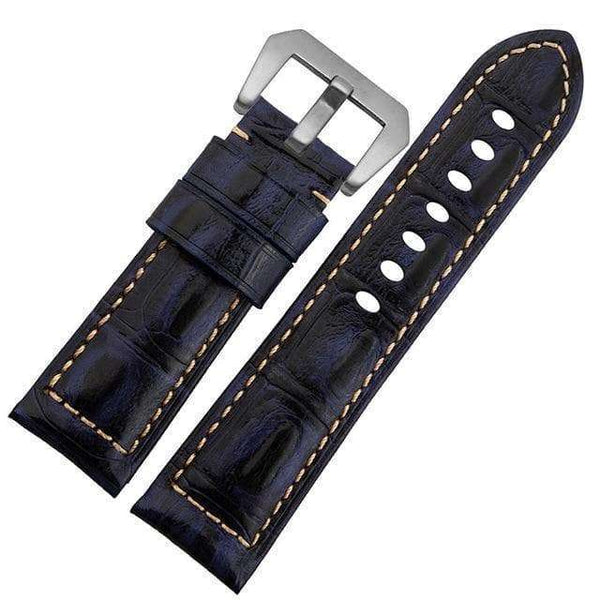 24mm Blue / Brown / Black Leather Watch Strap [W059]