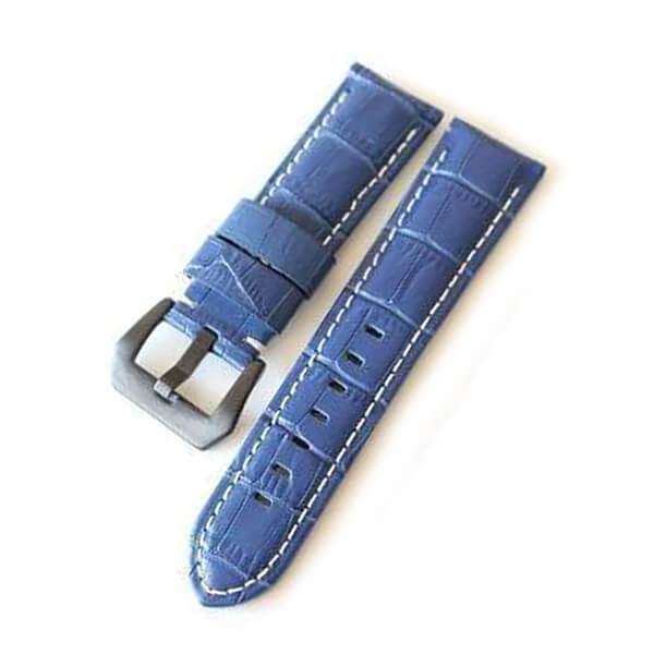 24mm Orange / Red / Pink / Blue / Purple / Green Leather Watch Strap with Black Buckle [W099]