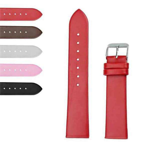 Maroon 20mm White / Red / Pink / Brown / Black Leather Watch Strap [W112]