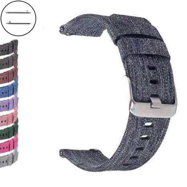 White 22mm 24mm Red / Pink / Blue / Purple / Green / Brown / Grey / Black Nylon Canvas Watch Strap with Quick Release Pin [W073]