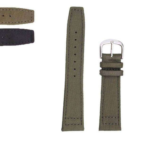 Dim Gray 20mm 22mm Green / Black Canvas Watch Strap [W044]