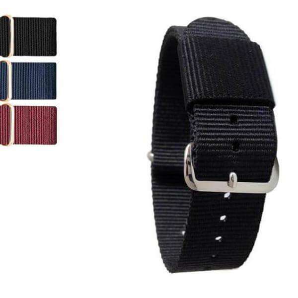 Black 18mm 20mm Red / Blue / Black Nylon Nato Watch Strap [W149]