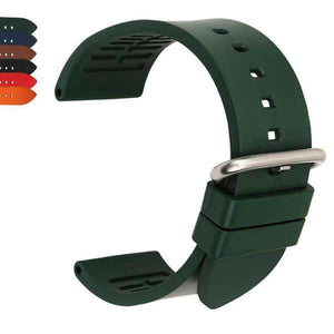 Dark Slate Gray 20mm 22mm 24mm Orange / Red / Blue / Green / Brown / Black Rubber Watch Strap [W006]