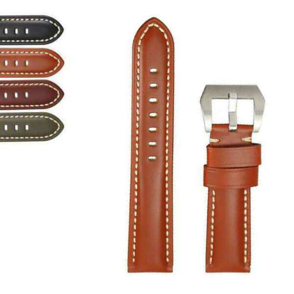 Sienna 22mm 24mm 26mm Green / Brown / Black Leather Watch Strap [W098]