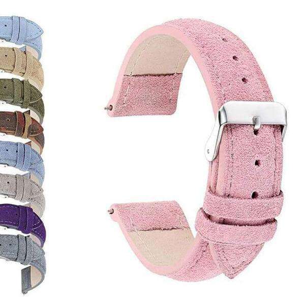 Light Pink 18mm 20mm 22mm 24mm Pink / Blue / Purple / Green / Brown / Grey Suede Leather Watch Strap [W064]