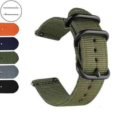 Dark Olive Green 18mm 20mm 22mm 24mm Orange / Blue / Green / Black Nylon Watch Strap with Quick Release Pin [W055]