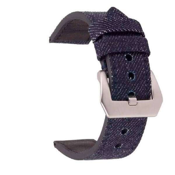 Dark Slate Gray 20mm 22mm 24mm Denim Leather Watch Strap [W076]