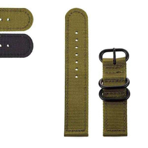 Dark Olive Green 18mm 20mm 22mm 24mm Green / Black Nylon Watch Strap [W054]