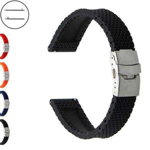 White 17mm 18mm 19mm 20mm 21mm 22mm 23mm 24mm Orange / Red / Blue / Black Rubber Watch Strap with Quick Release Pin [W165]