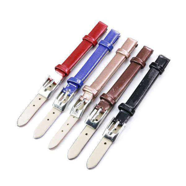 8mm Red / Pink / Blue / Brown / Black Leather Watch Strap [W101]