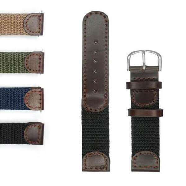 Dark Slate Gray 16mm 17mm 18mm 19mm 20mm 22mm 24mm Blue / Green / Brown / Black Nylon Watch Strap [W132]