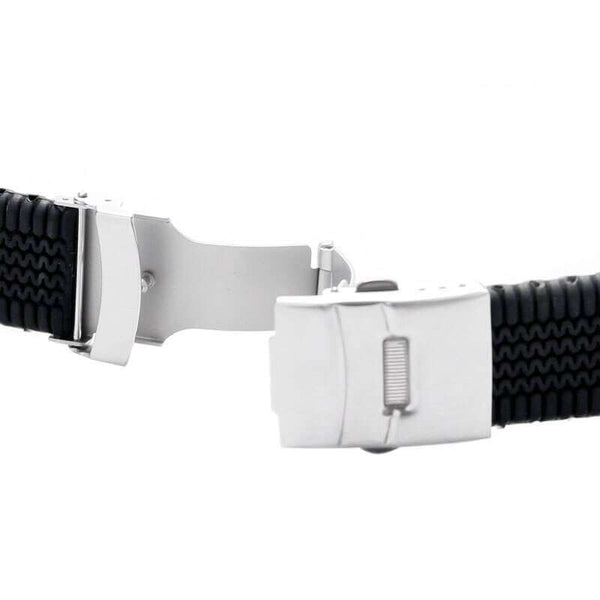 Lavender 20mm 22mm 24mm Black Rubber Watch Strap [W163]
