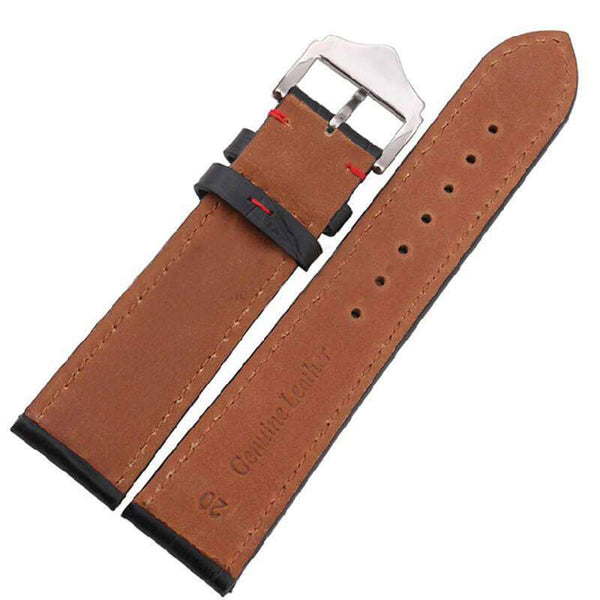 Sienna 18mm 19mm 20mm 21mm 22mm 23mm 24mm Black Leather Watch Strap [W150]
