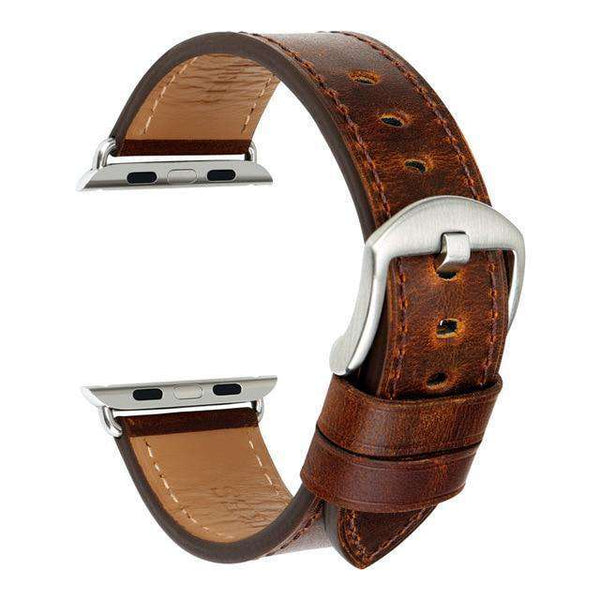 Brown / Black Leather Watch Bands for Apple Watch [W026]