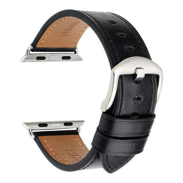 Brown / Black Leather Watch Bands for Apple Watch [W026]