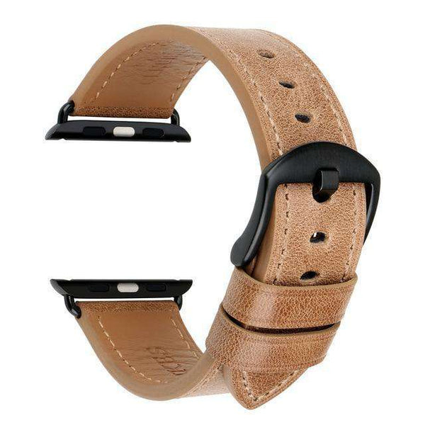 Brown / Black Leather Watch Bands for Apple Watch [W026]