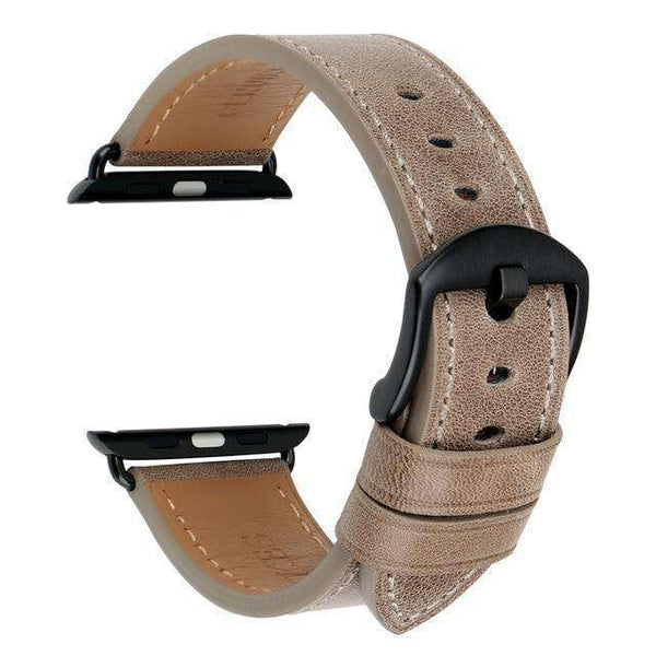 Brown / Black Leather Watch Bands for Apple Watch [W026]