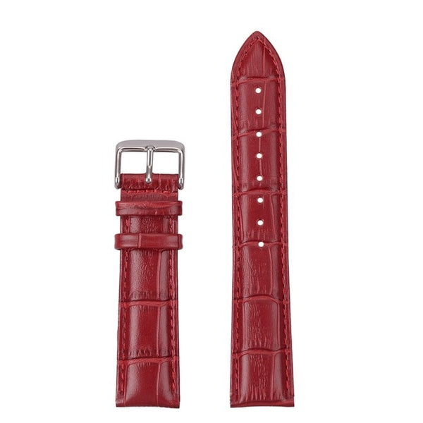 12mm 14mm 16mm 18mm 19mm 20mm 21mm 22mm 24mm 26mm White / Red / Pink / Brown / Black Leather Watch Strap [W173]