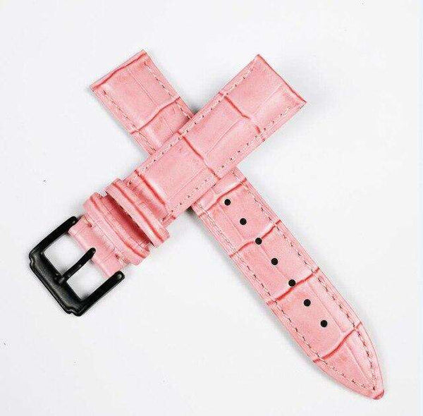 Light Pink 12mm 13mm 14mm 15mm 16mm White / Red / Pink / Blue Leather Watch Strap [W159]