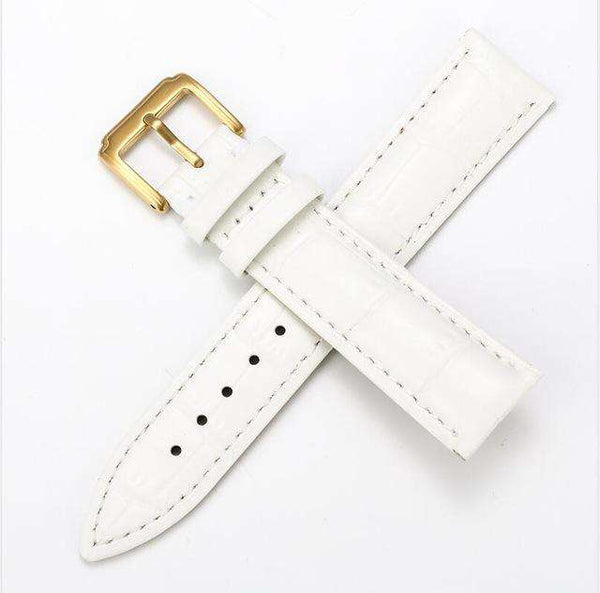 Beige 12mm 13mm 14mm 15mm 16mm White / Red / Pink / Blue Leather Watch Strap [W159]