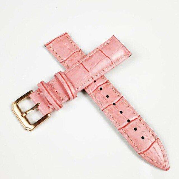 Light Pink 12mm 13mm 14mm 15mm 16mm White / Red / Pink / Blue Leather Watch Strap [W159]