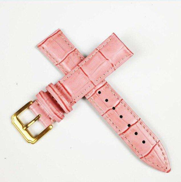 Light Pink 12mm 13mm 14mm 15mm 16mm White / Red / Pink / Blue Leather Watch Strap [W159]