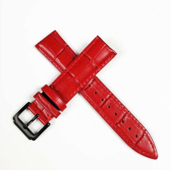 Firebrick 12mm 13mm 14mm 15mm 16mm White / Red / Pink / Blue Leather Watch Strap [W159]