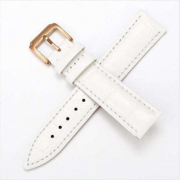 Beige 12mm 13mm 14mm 15mm 16mm White / Red / Pink / Blue Leather Watch Strap [W159]