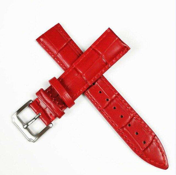 Firebrick 12mm 13mm 14mm 15mm 16mm White / Red / Pink / Blue Leather Watch Strap [W159]