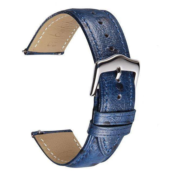 Dark Slate Gray 18mm 20mm 22mm Orange / Red / Blue / Brown / Black Leather Watch Strap with Quick Release Pin [W158]