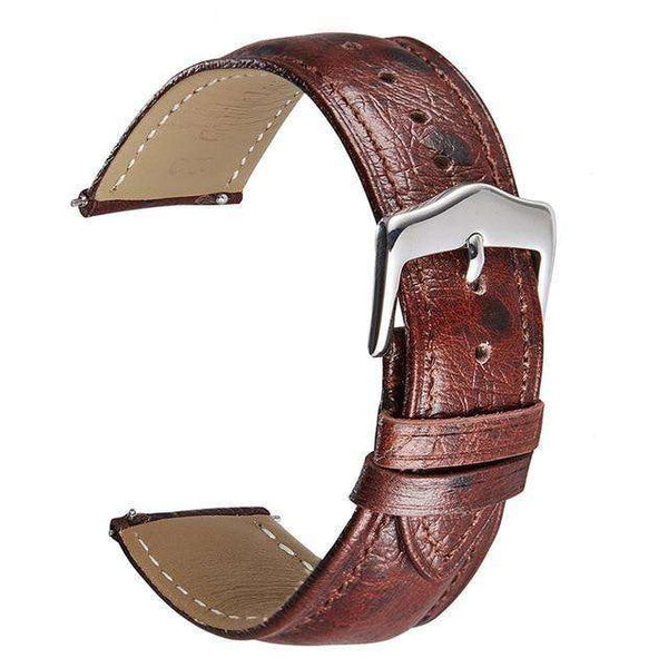 Sienna 18mm 20mm 22mm Orange / Red / Blue / Brown / Black Leather Watch Strap with Quick Release Pin [W158]