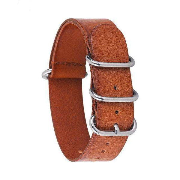 Saddle Brown 14mm 16mm 18mm 20mm 22mm 24mm Red / Blue / Brown / Black ZULU Leather Watch Strap [W169]