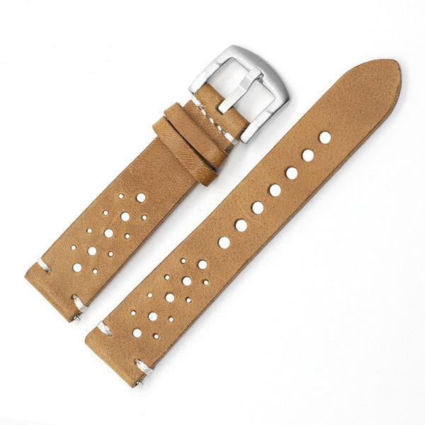 18mm 20mm 22mm 24mm Blue / Red / Brown / Black Leather Watch Strap [W175]