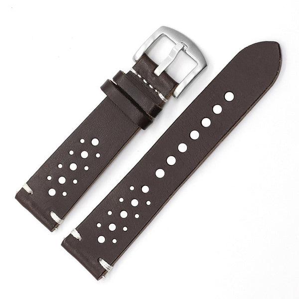 18mm 20mm 22mm 24mm Blue / Red / Brown / Black Leather Watch Strap [W175]