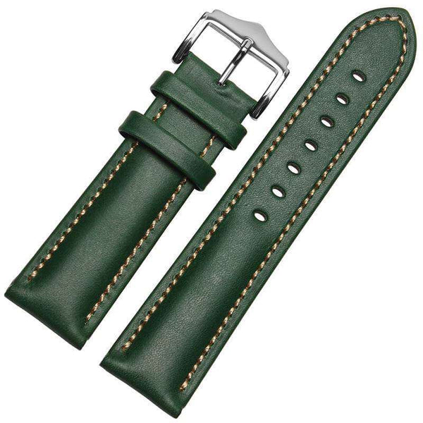 Dark Slate Gray 18mm 20mm 21mm 22mm Orange / Red / Blue / Green / Brown / Black Leather Watch Strap [W016]