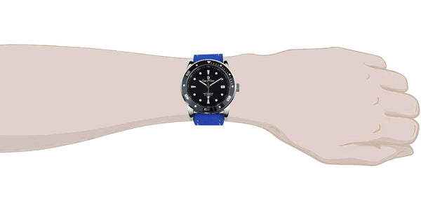 Black 22mm Royal Blue Leather Watch Strap
