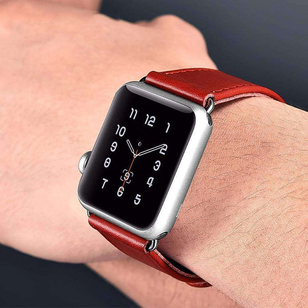 Red / Blue / Brown / Black Leather Watch Bands for Apple Watch [X]