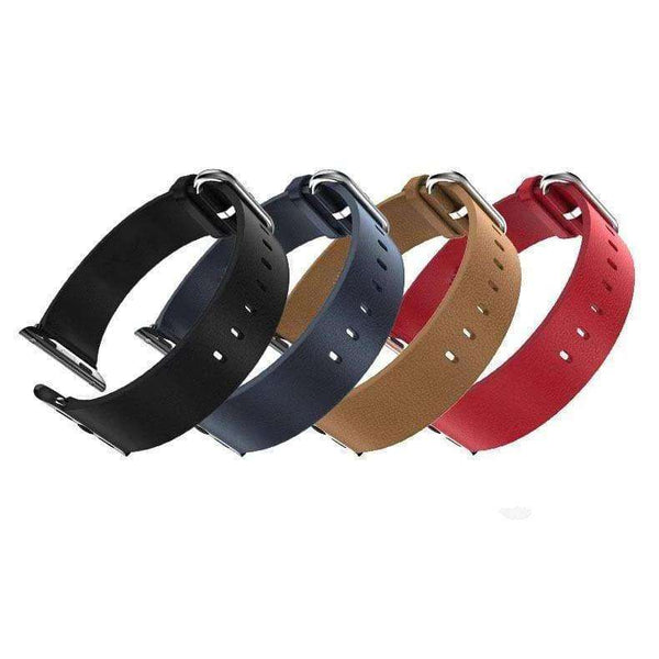 Red / Blue / Brown / Black Leather Watch Bands for Apple Watch [W051]