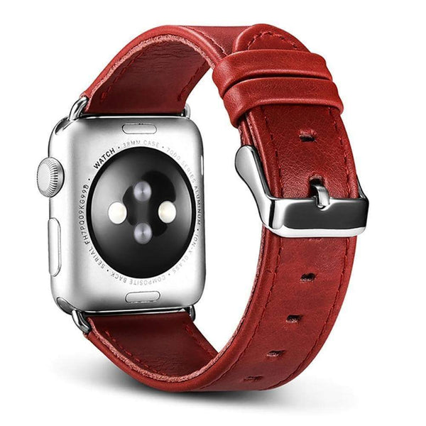 Red / Blue / Brown / Black Leather Watch Bands for Apple Watch [X]