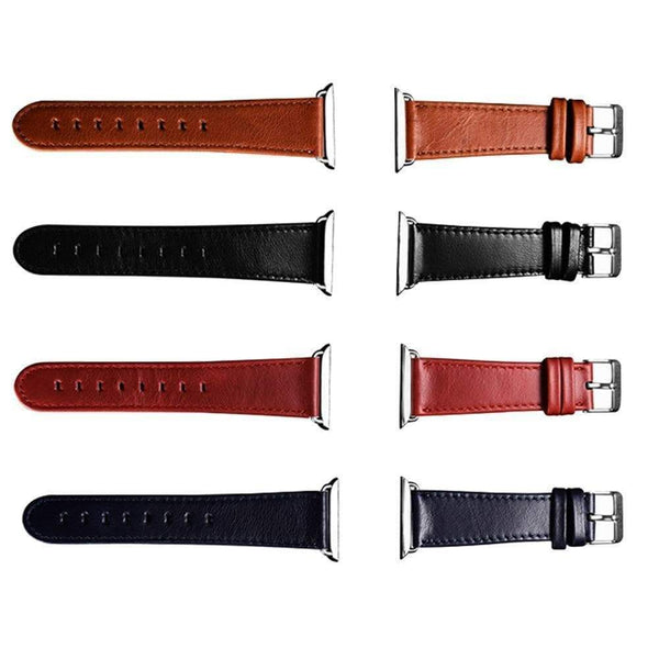 Red / Blue / Brown / Black Leather Watch Bands for Apple Watch [X]