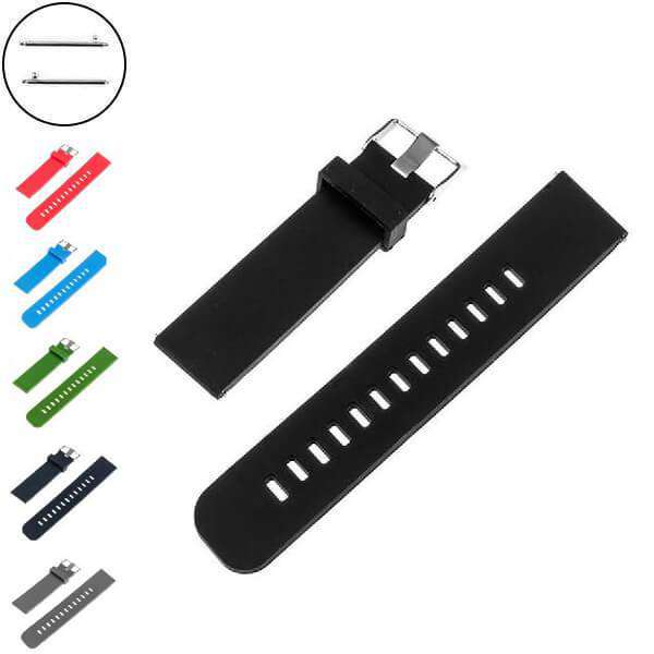 Black 17mm 18mm 19mm 20mm 21mm 22mm Red / Blue / Green / Grey / Black Rubber Watch Strap with Quick Release Pin [W033]