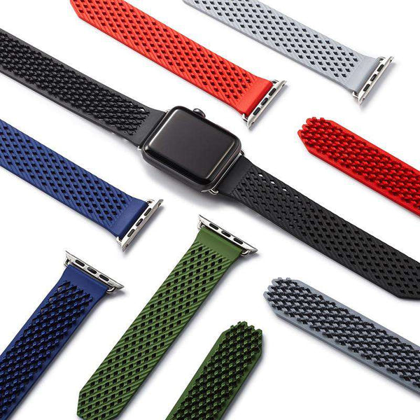 Red / Blue / Green / Grey / Black Rubber Watch Bands for Apple Watch [W060]