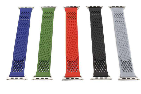 Red / Blue / Green / Grey / Black Rubber Watch Bands for Apple Watch [W060]