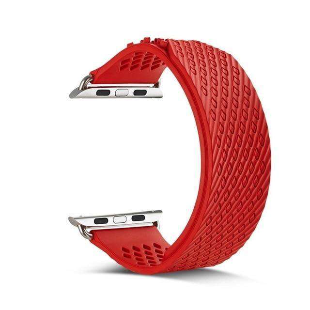 Red / Blue / Green / Grey / Black Rubber Watch Bands for Apple Watch [W060]